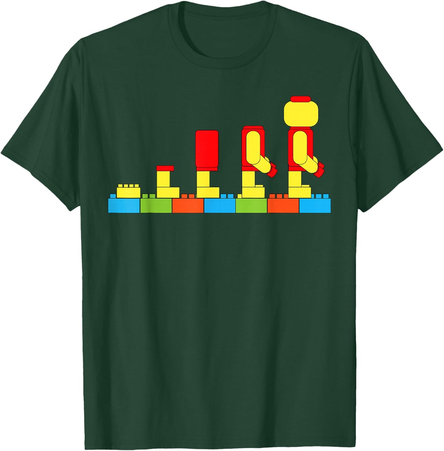 Bricks Evolution Master Builder Building Blocks T-Shirt - T-Shirt | Forest