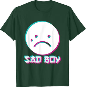 Japanese Glitch Sad Boy Anime Aesthetic Vaporwave T-Shirt - T-Shirt | Forest