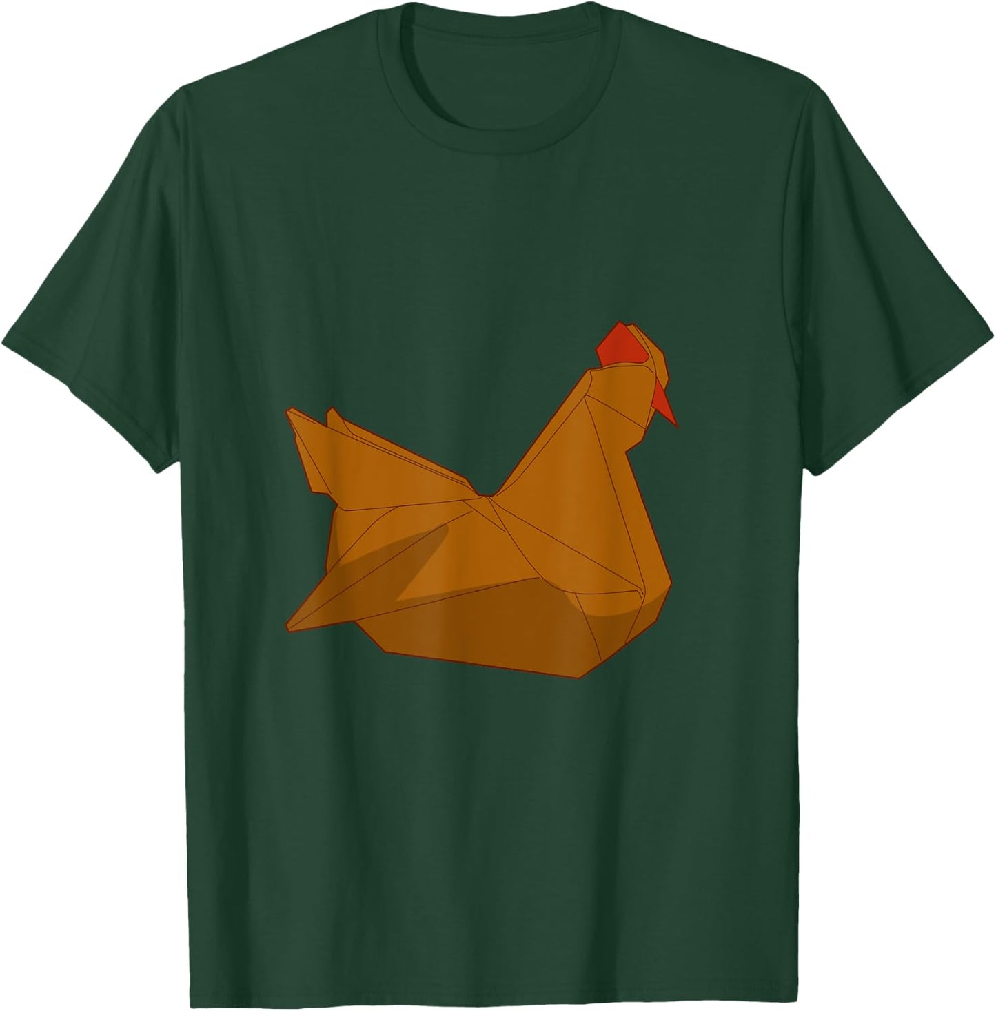 Origami Paper Geometric Chicken T-Shirt - T-Shirt | Forest