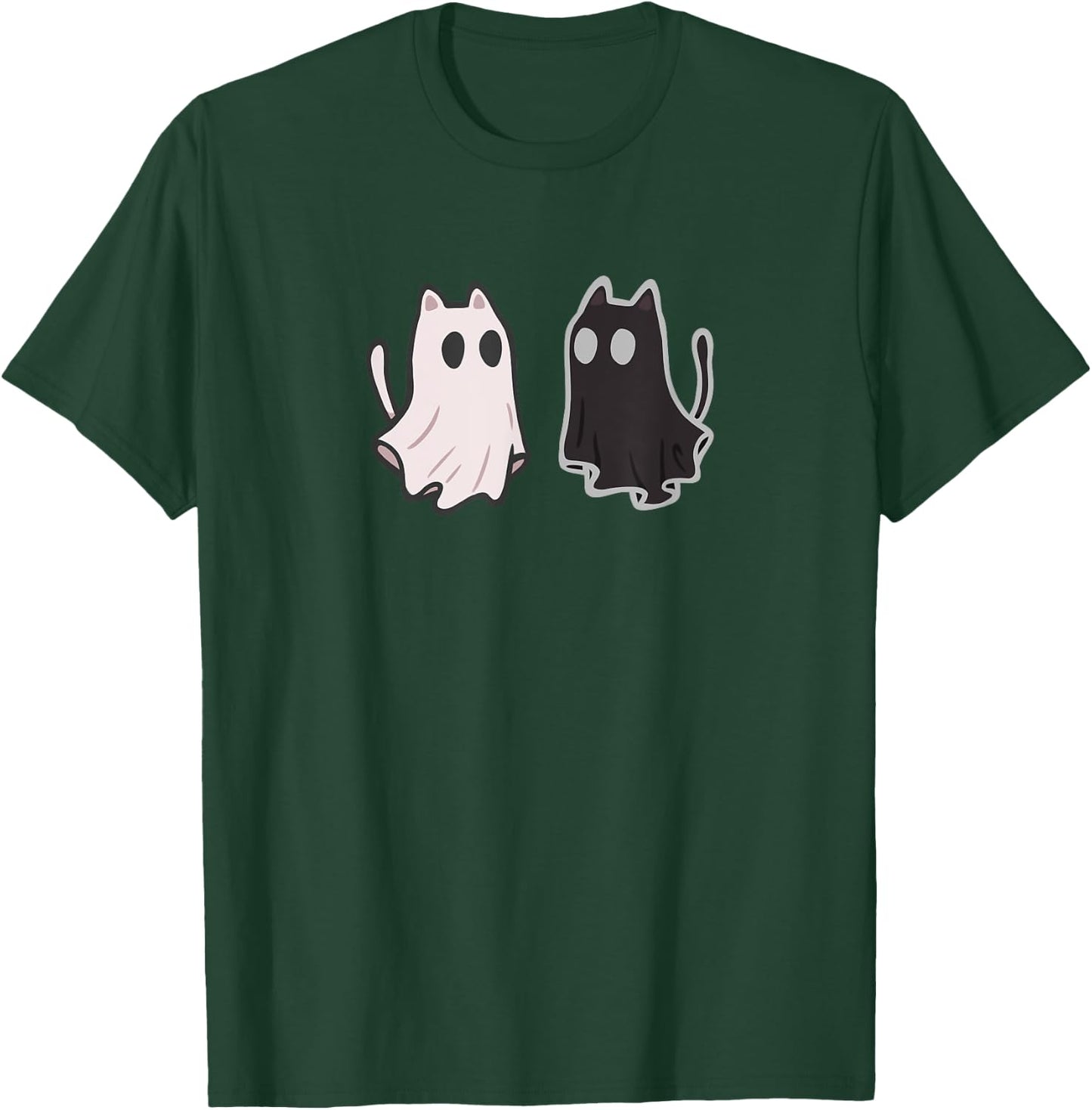 Flowing Little Cute Ghost Cats T-Shirt - T-Shirt | Forest