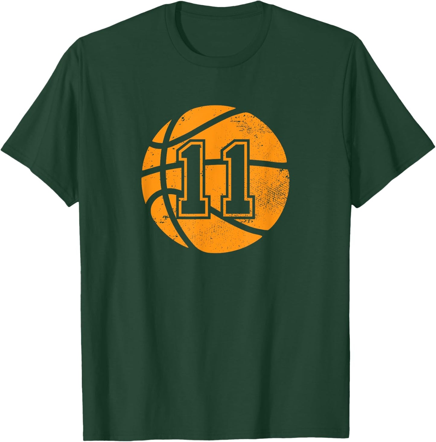 Basketball Player #11 Basketball Mom Dad Jersey Number 11 T-Shirt - T-Shirt | Forest