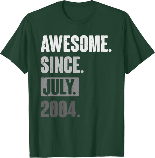 Awesome Since July 2004 - Funny Birthday 19th Decoration T-Shirt - T-Shirt | Forest