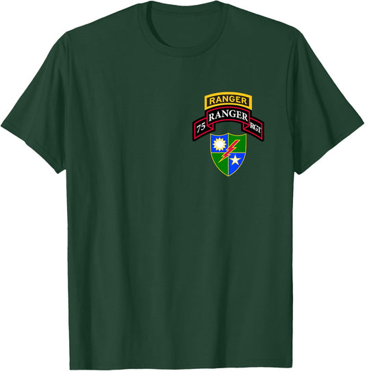 Kids Army Ranger - 75th Ranger Scroll, Tab, DUI for Boys, Girls T-Shirt - T-Shirt | Forest