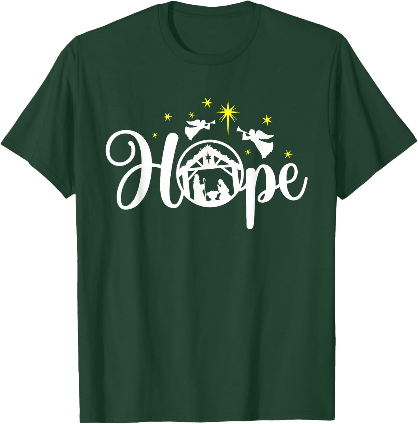 Christian Christmas Hope Jesus Nativity Scene Faith T-Shirt - T-Shirt | Forest