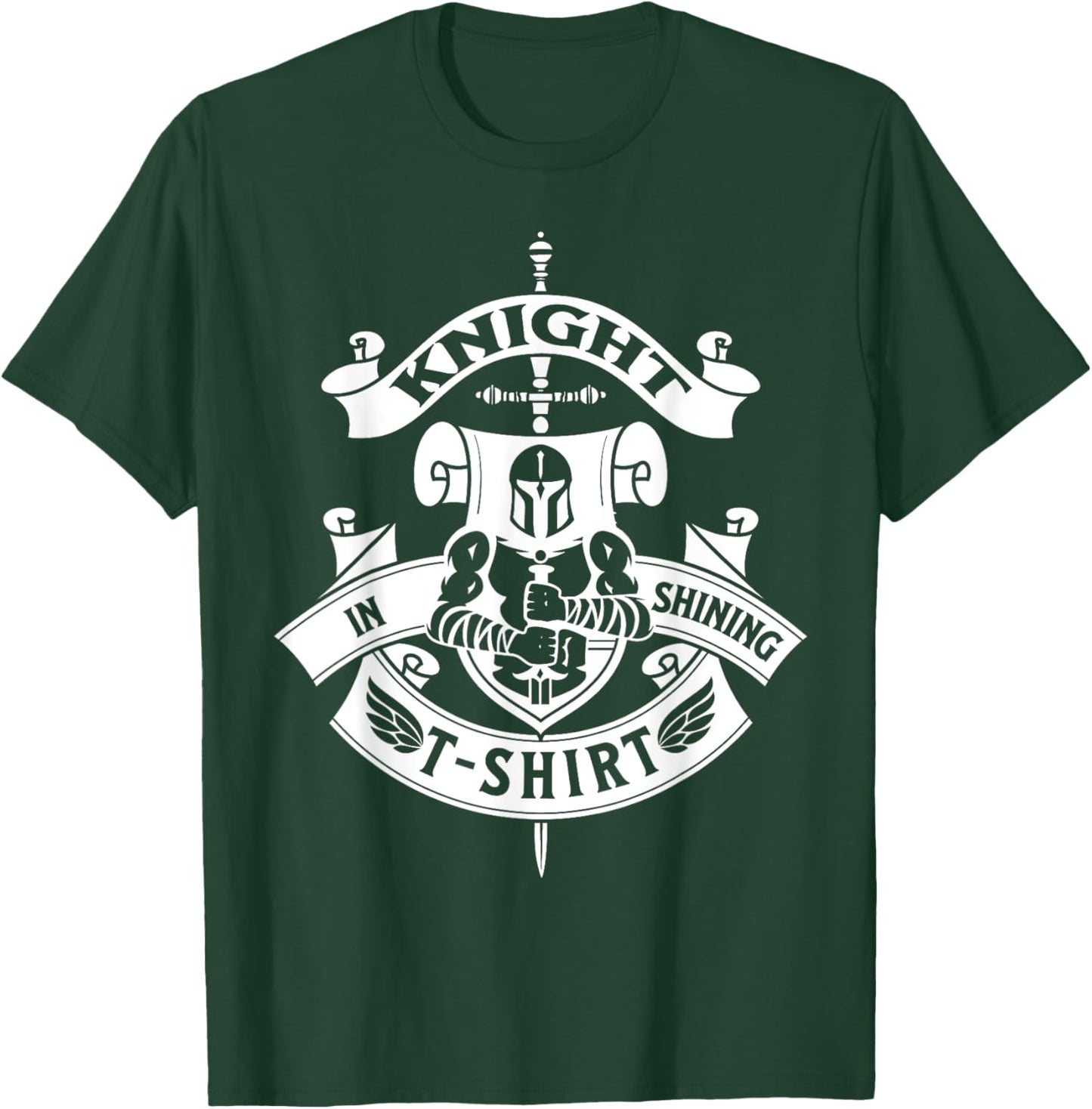 Ren Faire by Knight Medieval Renaissance Knight In Shining Armour for -Adults, Black, Short Sleeve, Classic Fit, Small T-Shirt - T-Shirt | Forest