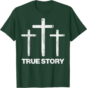 True Easter Story Cross Resurrection Religious Men Women Kid T-Shirt - T-Shirt | Forest