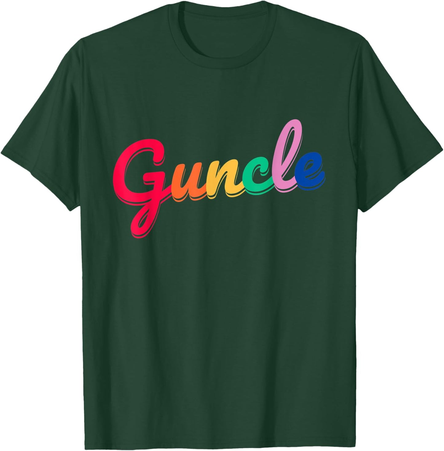 Fabulous Guncle Shirt - New Baby Gay Uncle Rainbow T-Shirt - T-Shirt | Forest