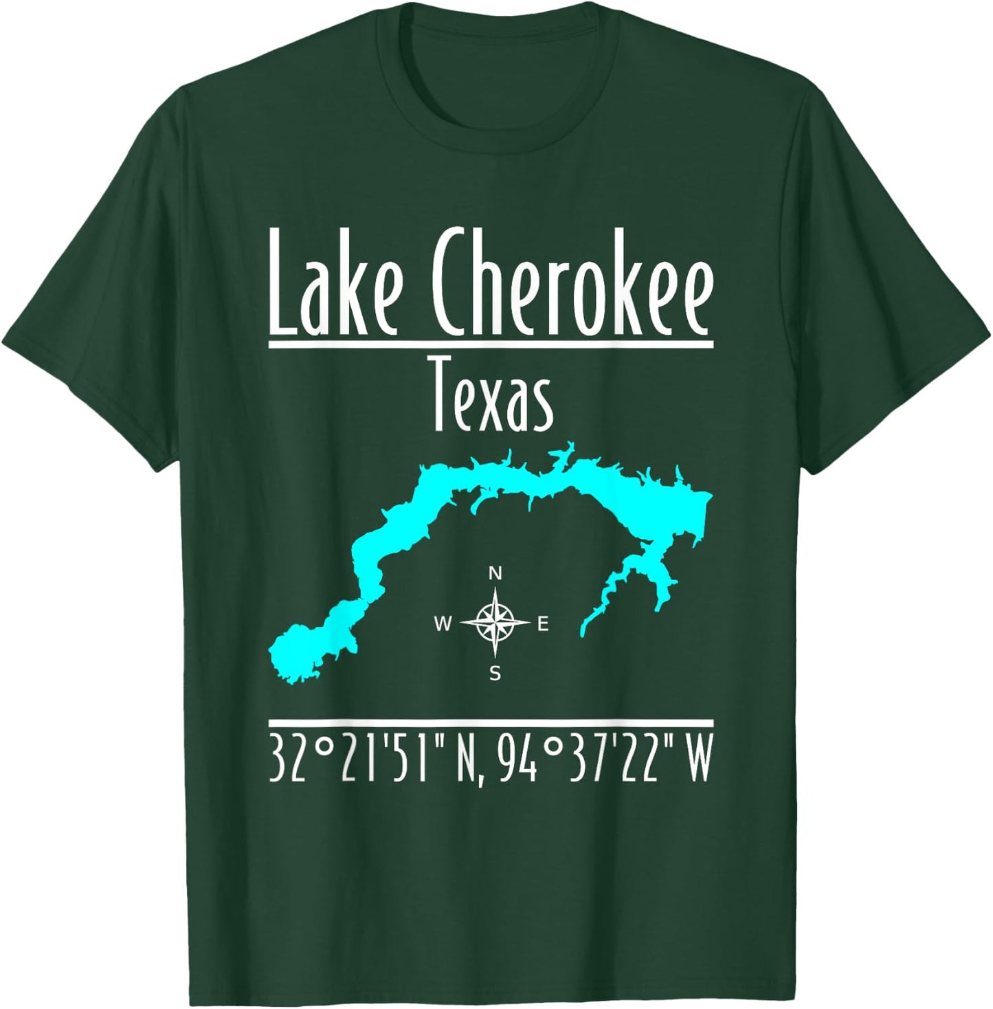Modern Lake Cherokee, Texas T-Shirt - T-Shirt | Forest