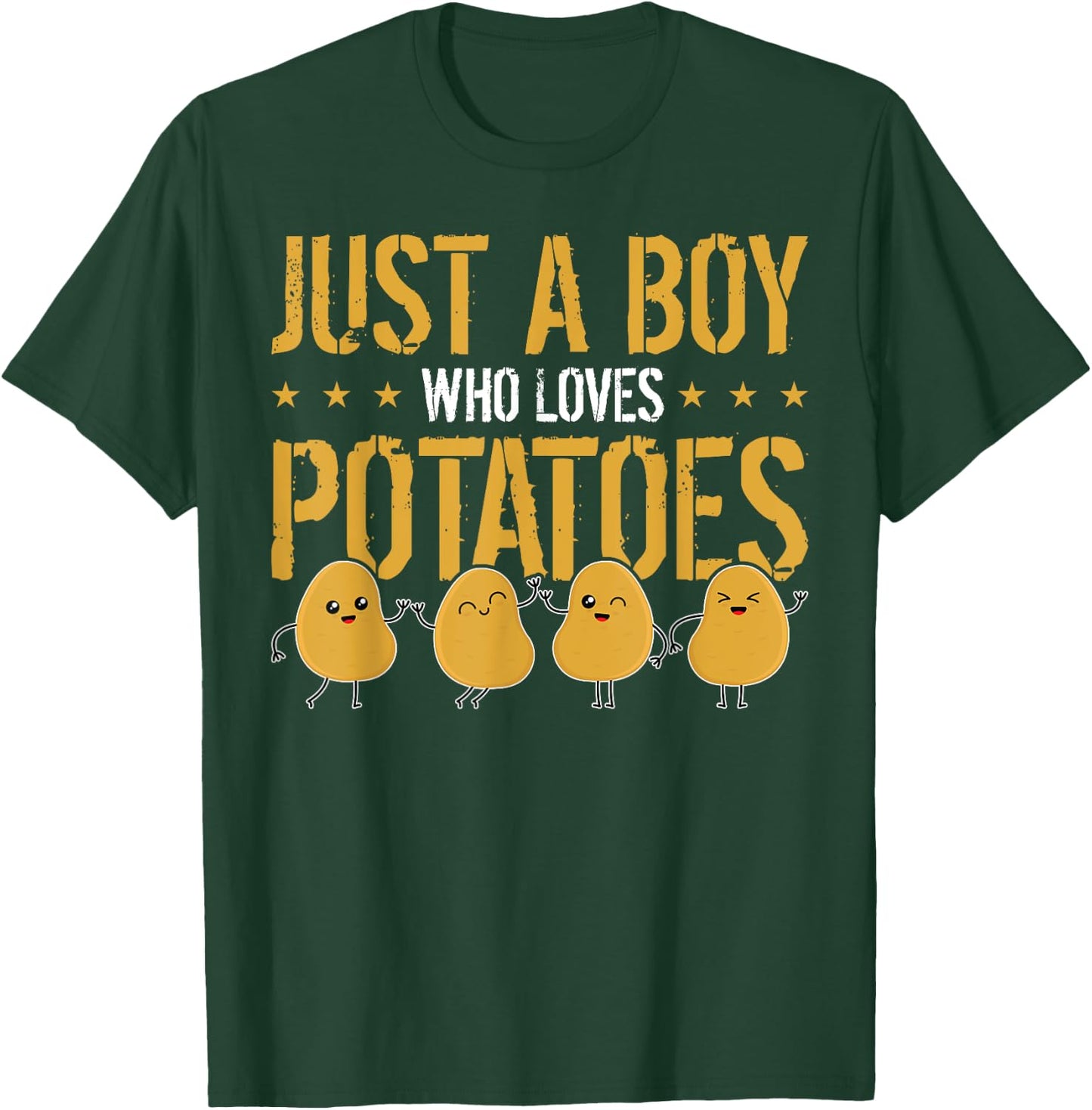 Kids Funny Just A Boy Who Loves Potatoes Potato T-Shirt - T-Shirt | Forest