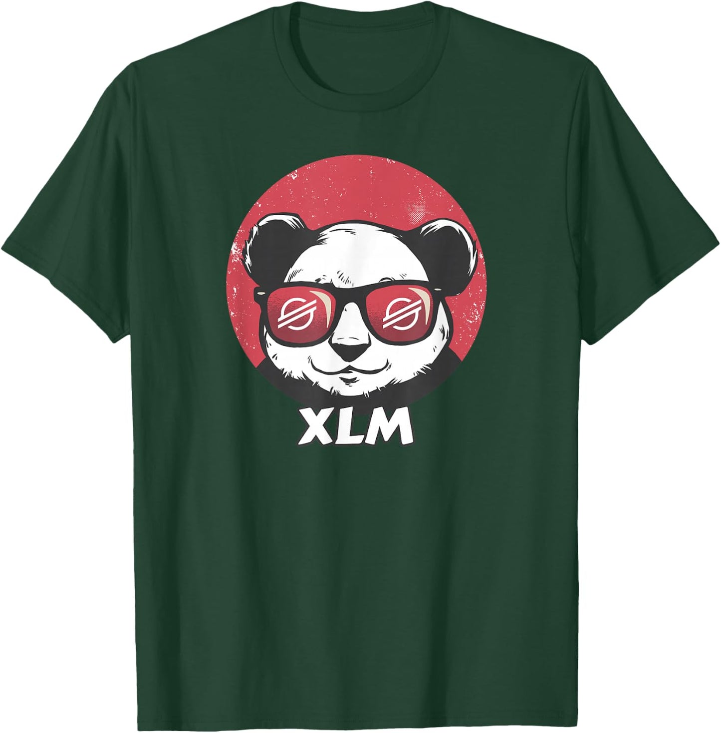 Stellar XLM Cute Crypto Panda Sun Glasses Retro T-Shirt - T-Shirt | Forest