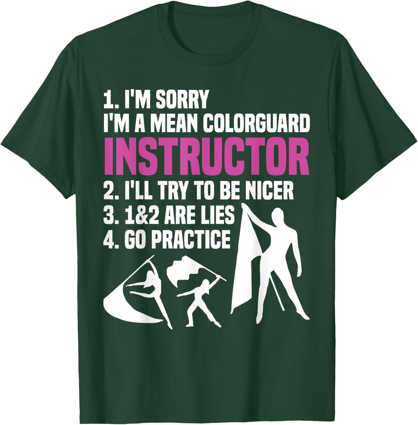 Winter Guard Senior Uniform Captain Color Guard Instructor T-Shirt - T-Shirt | Forest