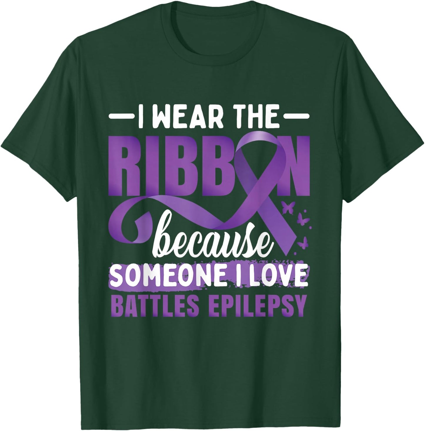 Epilepsy Awareness Purple Ribbon T-Shirt - T-Shirt | Forest