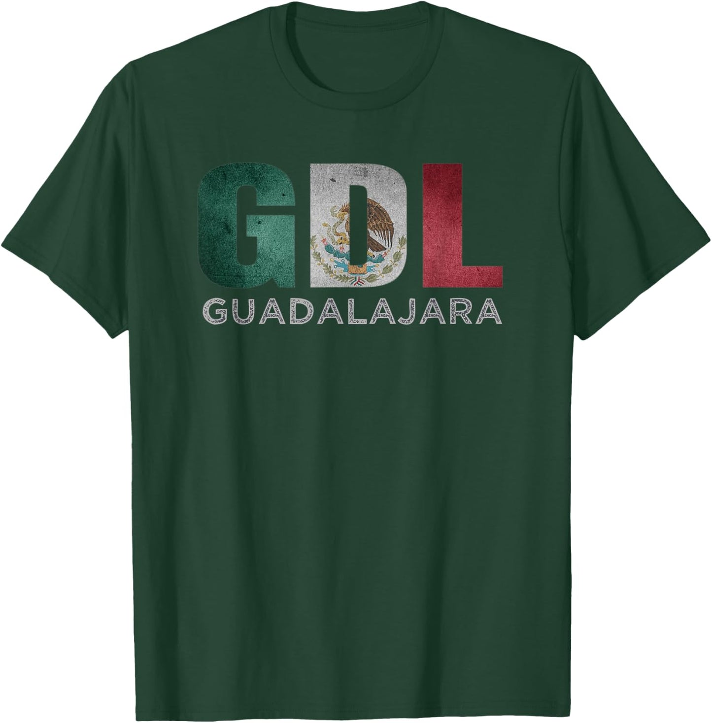 Guadalajara Mexico Flag Art Mexican Roots Airport Code GDL T-Shirt - T-Shirt | Forest