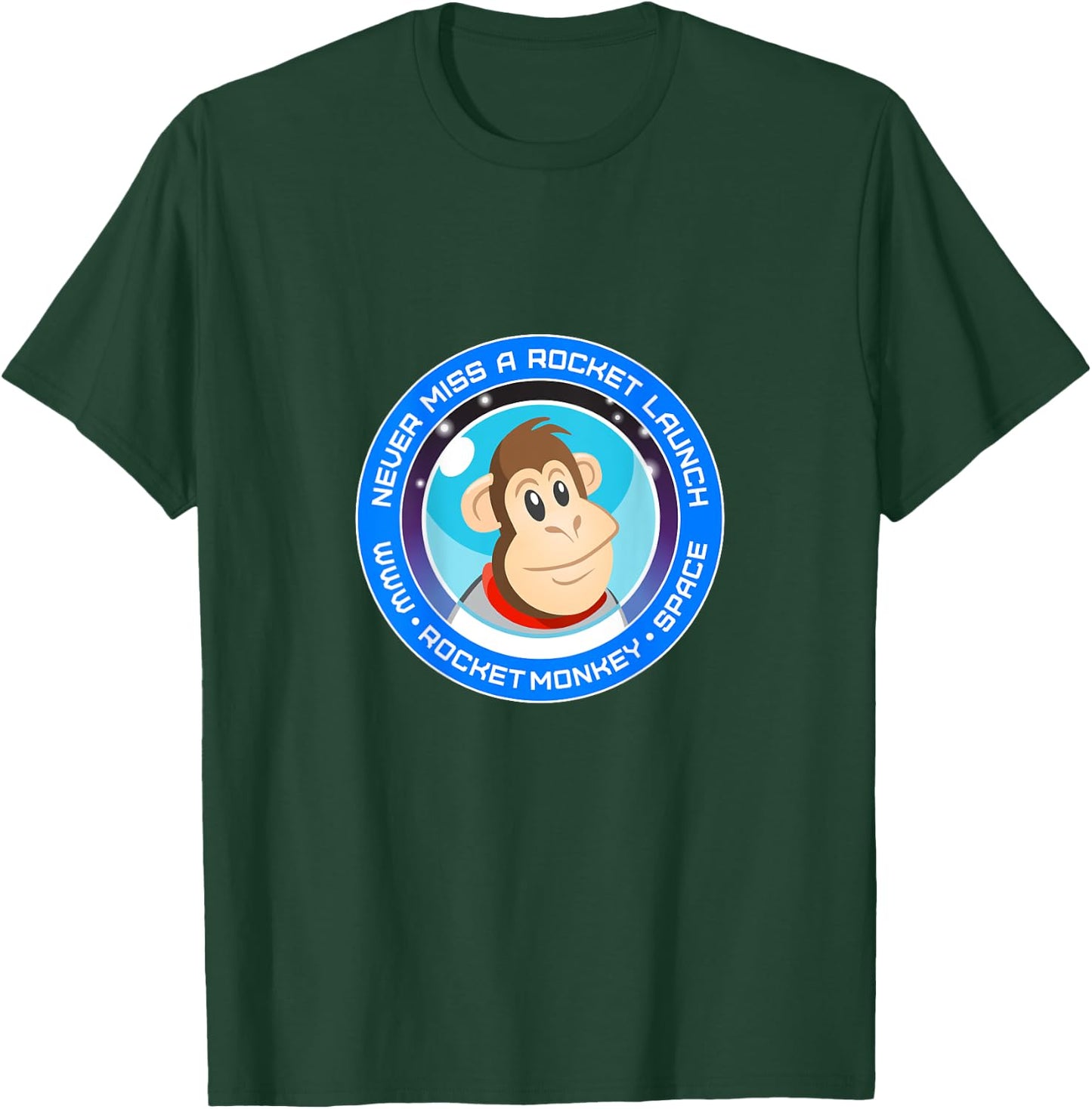 Rocket Monkey Circle Design Back T-Shirt - T-Shirt | Forest