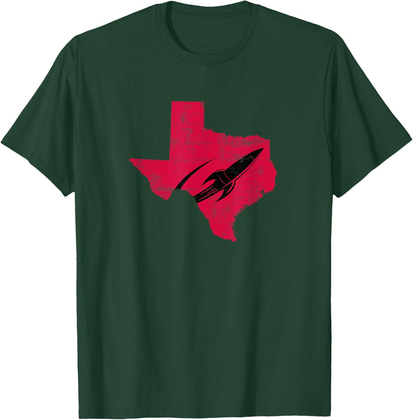 Rocket over Texas Rocket to Space Blastoff Houston Countdown T-Shirt - T-Shirt | Forest