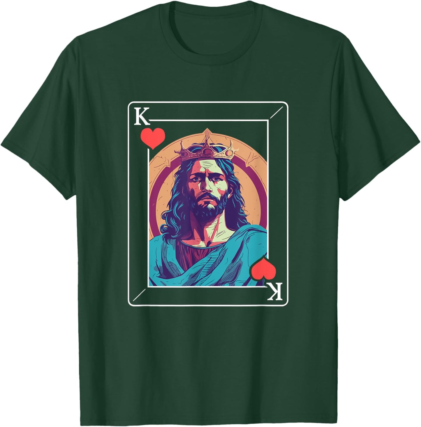Jesus Christ - Jesus King Of Hearts T-Shirt - T-Shirt | Forest