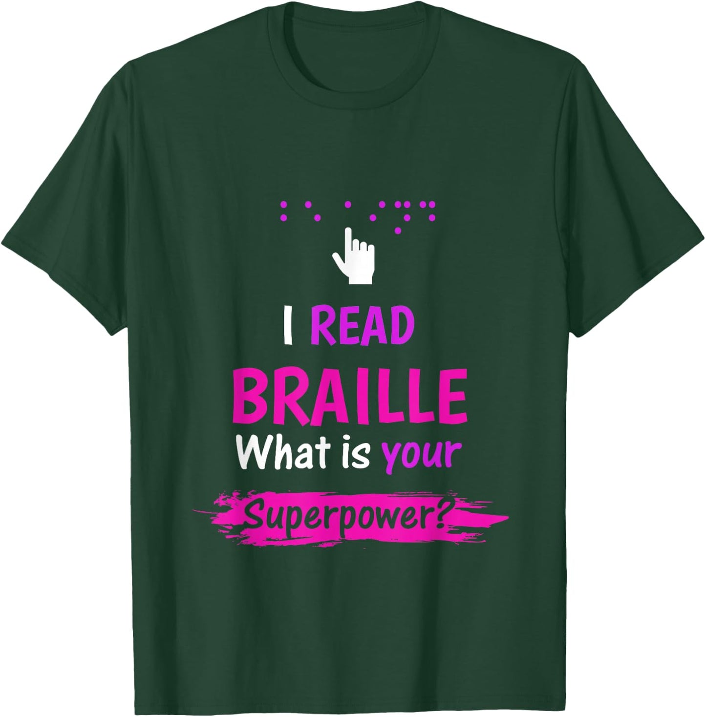 Be Kind Blind Awareness braille T-Shirt - T-Shirt | Forest
