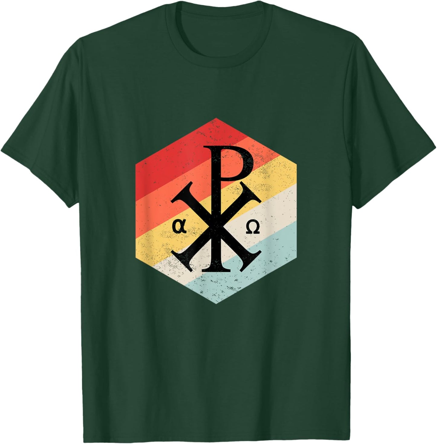 Chi Rho Symbol Motif Jesus Constantine Cross Christian T-Shirt - T-Shirt | Forest