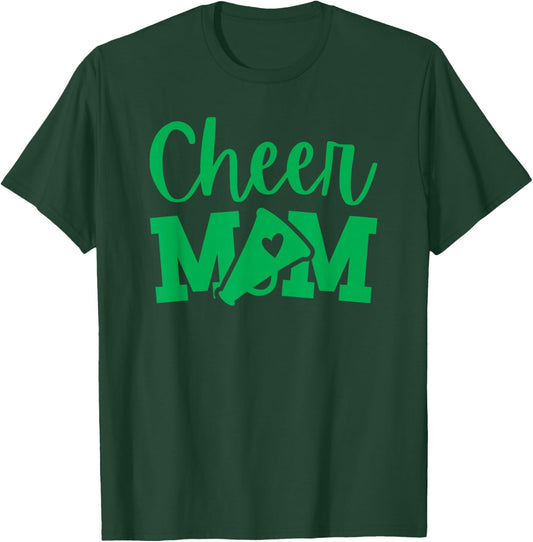 Cheer Mom Green Cheerleading T-Shirt - T-Shirt | Forest