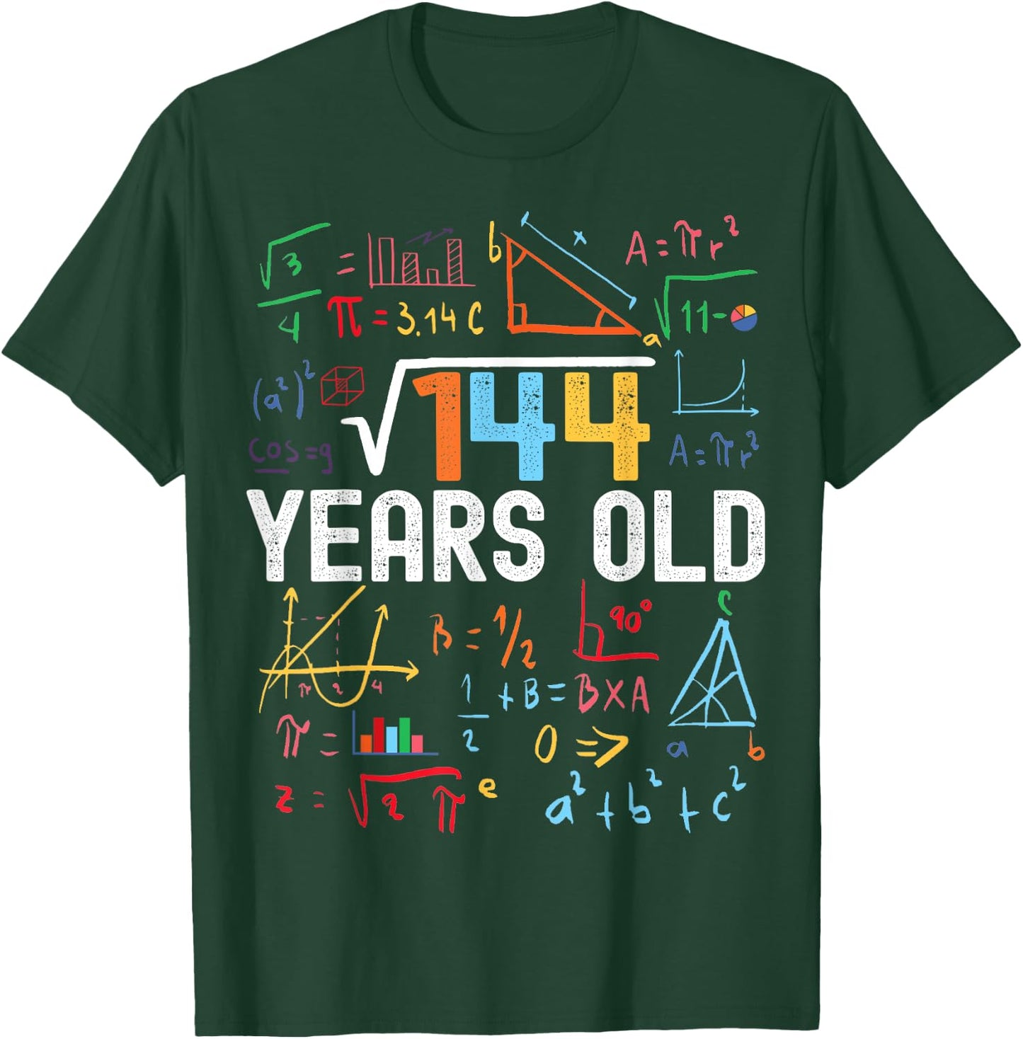 Square Root Of 144 12th Birthday 12 Years Old Birthday T-Shirt - T-Shirt | Forest