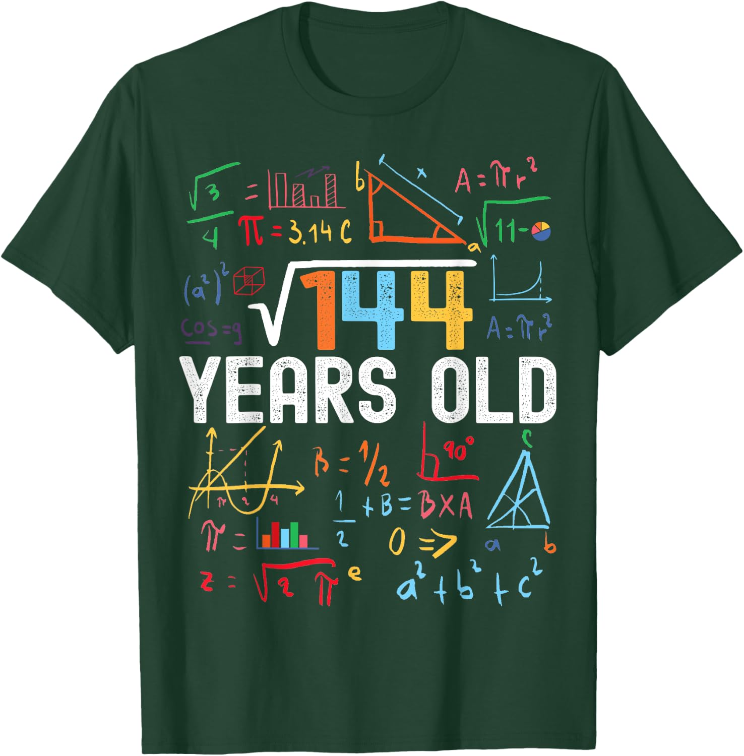 Square Root Of 144 12th Birthday 12 Years Old Birthday T-Shirt - T-Shirt | Forest
