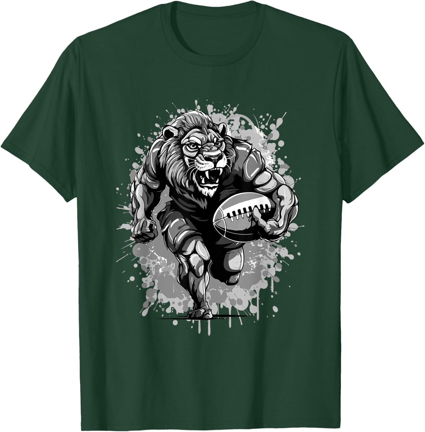 Lion American Football Team Animal Mascot T-Shirt - T-Shirt | Forest