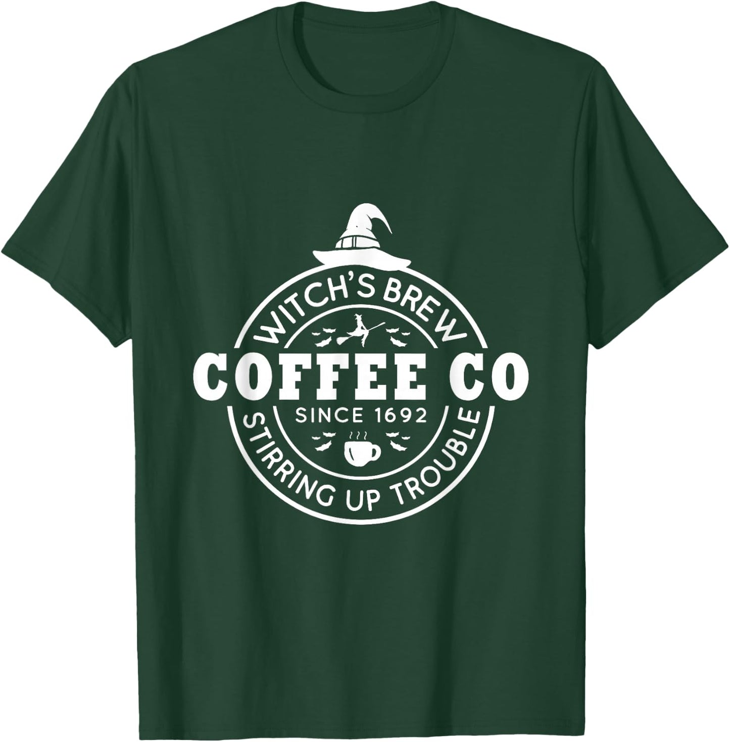 Witches Brew Coffee Co Halloween Witch Coffee Lovers T-Shirt - T-Shirt | Forest
