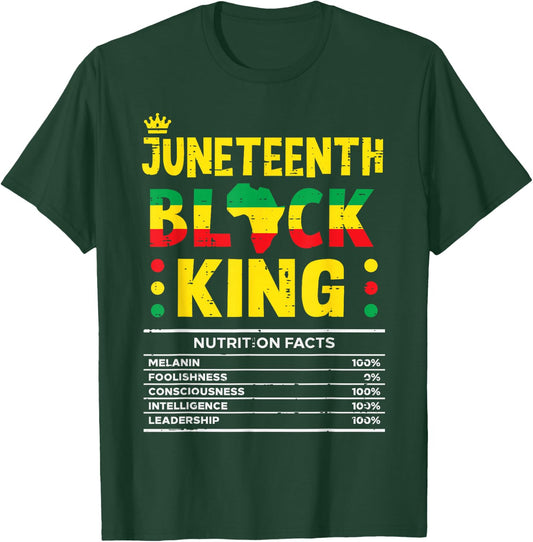 Juneteenth Black King African American Men Boys Kids Youth T-Shirt - T-Shirt | Forest