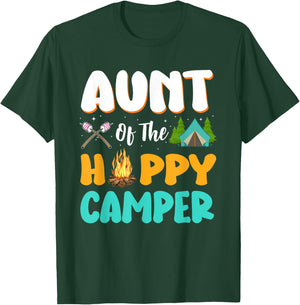 Aunt Of The Happy Camper Family Camping Birthday Trip T-Shirt - T-Shirt | Forest