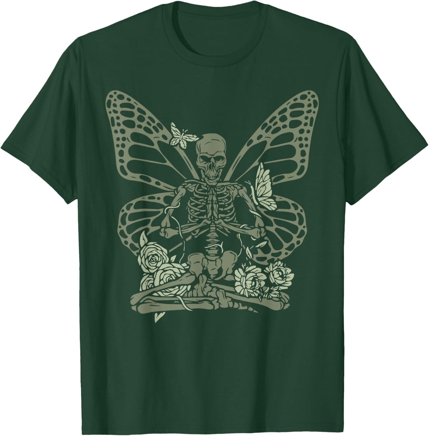 Fairy Grunge Fairycore Aesthetic Skeleton Butterfly Gothic T-Shirt - T-Shirt | Forest
