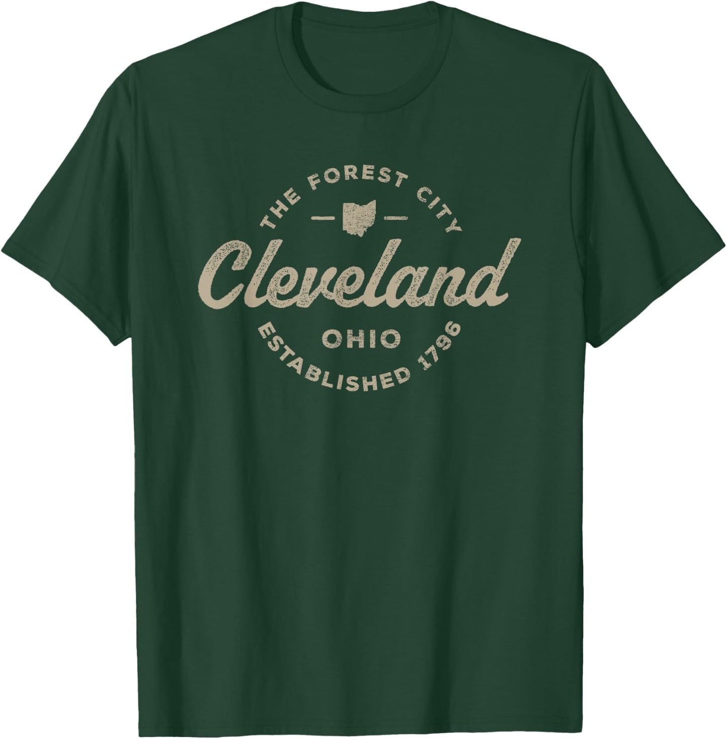 Vintage Cleveland Ohio Retro Throwback Souvenir T-Shirt - T-Shirt | Forest