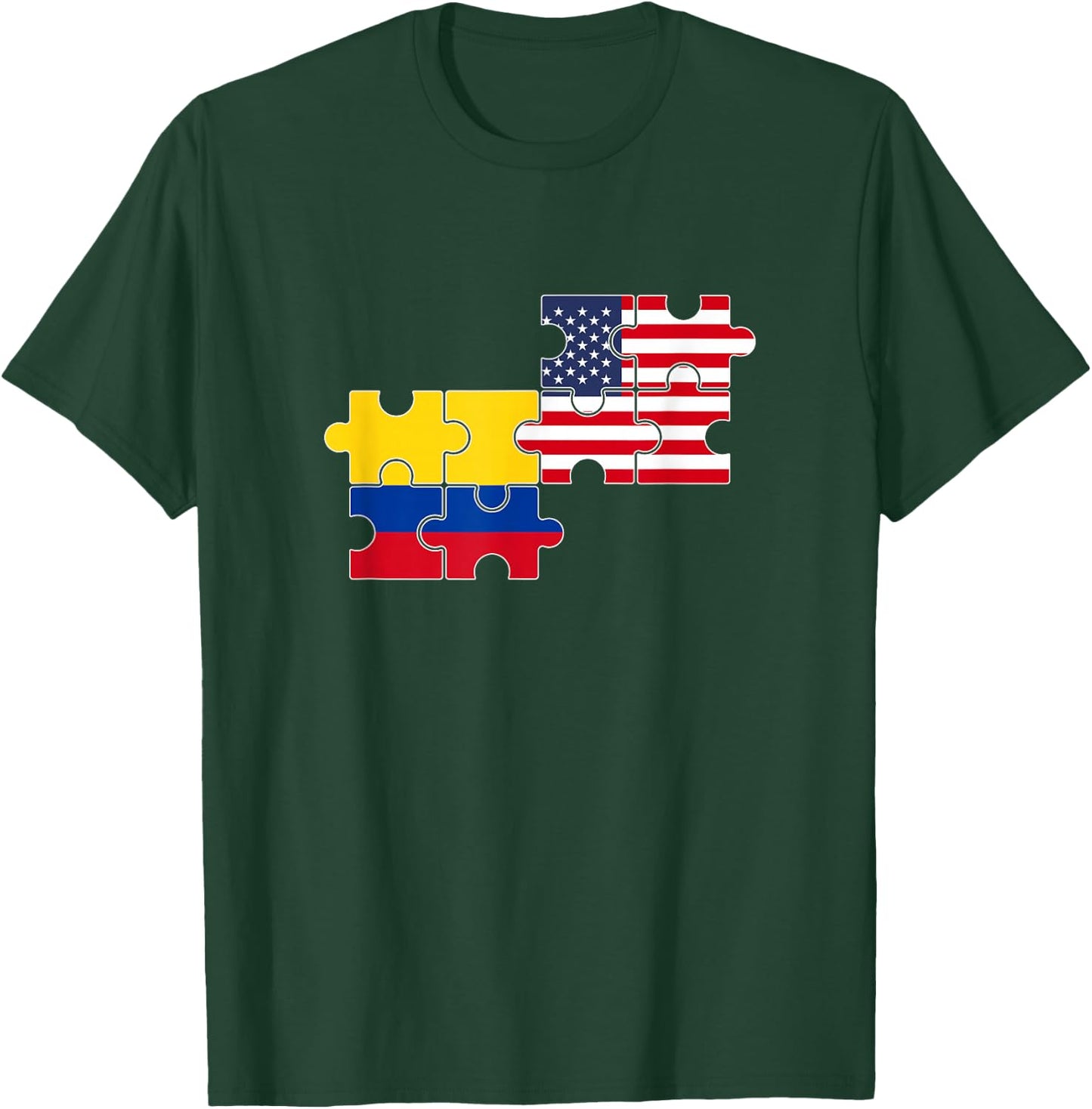 Colombia USA Flag American Colombian T-Shirt - T-Shirt | Forest