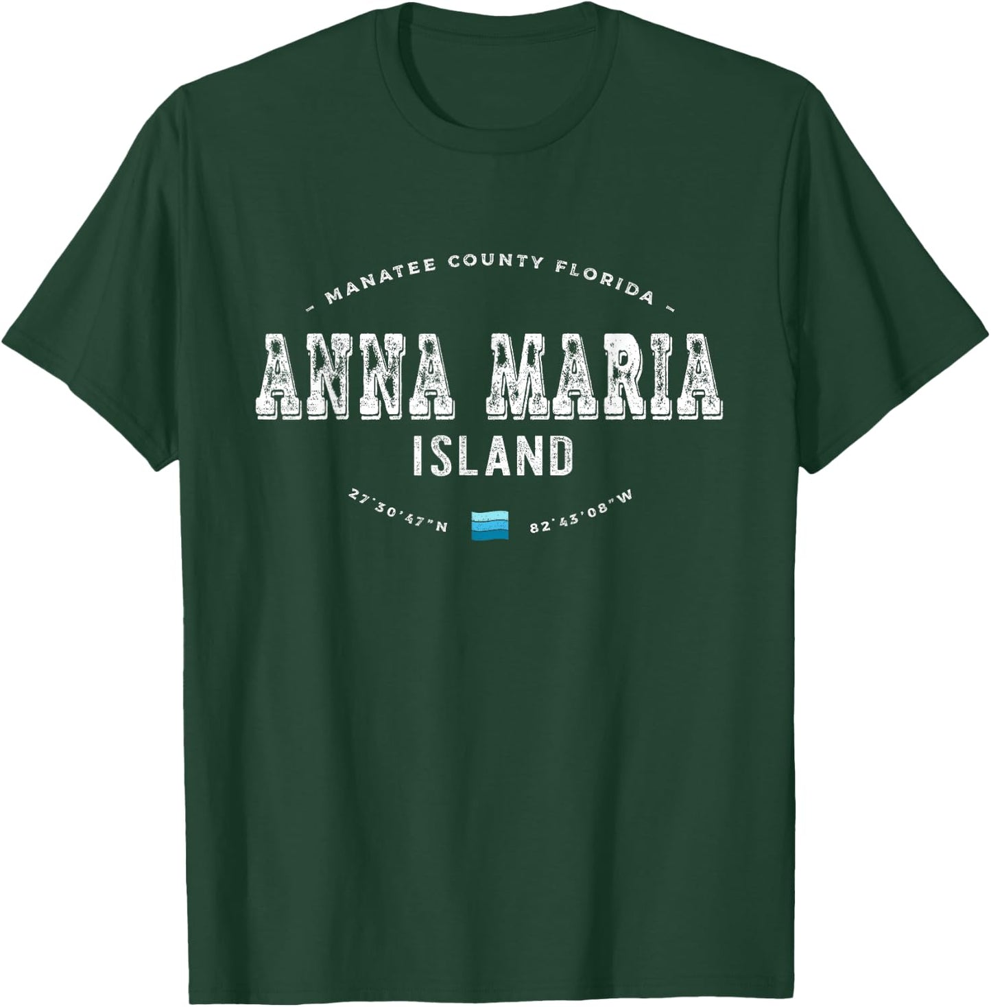 Vintage Retro Anna Maria Island Florida Graphic T-Shirt - T-Shirt | Forest
