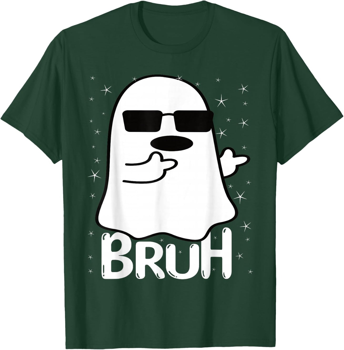 Bruh Ghost Funny Halloween Costume Men Kids Boys T-Shirt - T-Shirt | Forest