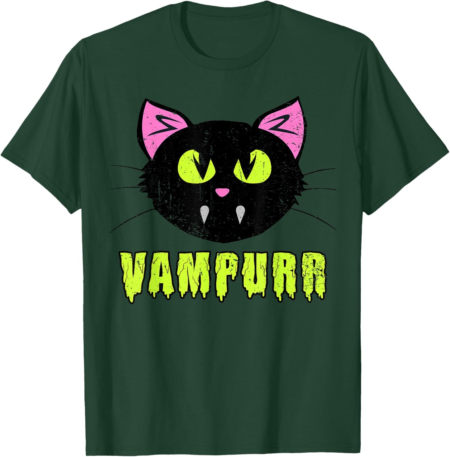Vampurr Vampire Black Cat-Shirt Funny Lazy Halloween Costume T-Shirt - T-Shirt | Forest