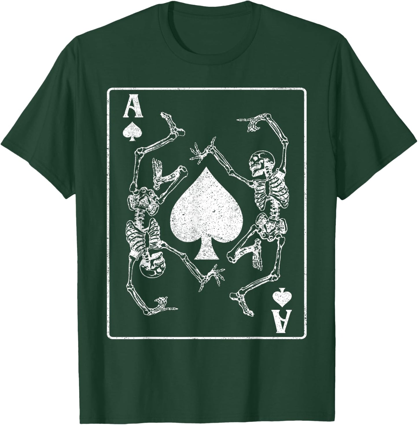 Goth Punk Ace Of Spades Card Shark Gambler Skeleton Vintage T-Shirt - T-Shirt | Forest