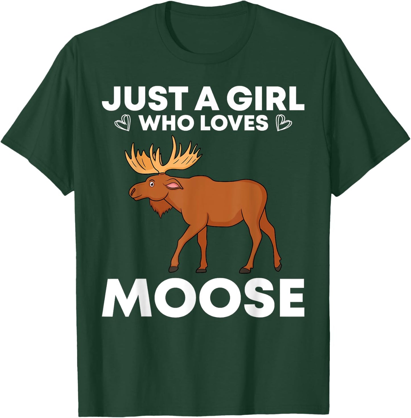 Funny Moose Girls Antler Alces Elk Forest Animal T-Shirt - T-Shirt | Forest