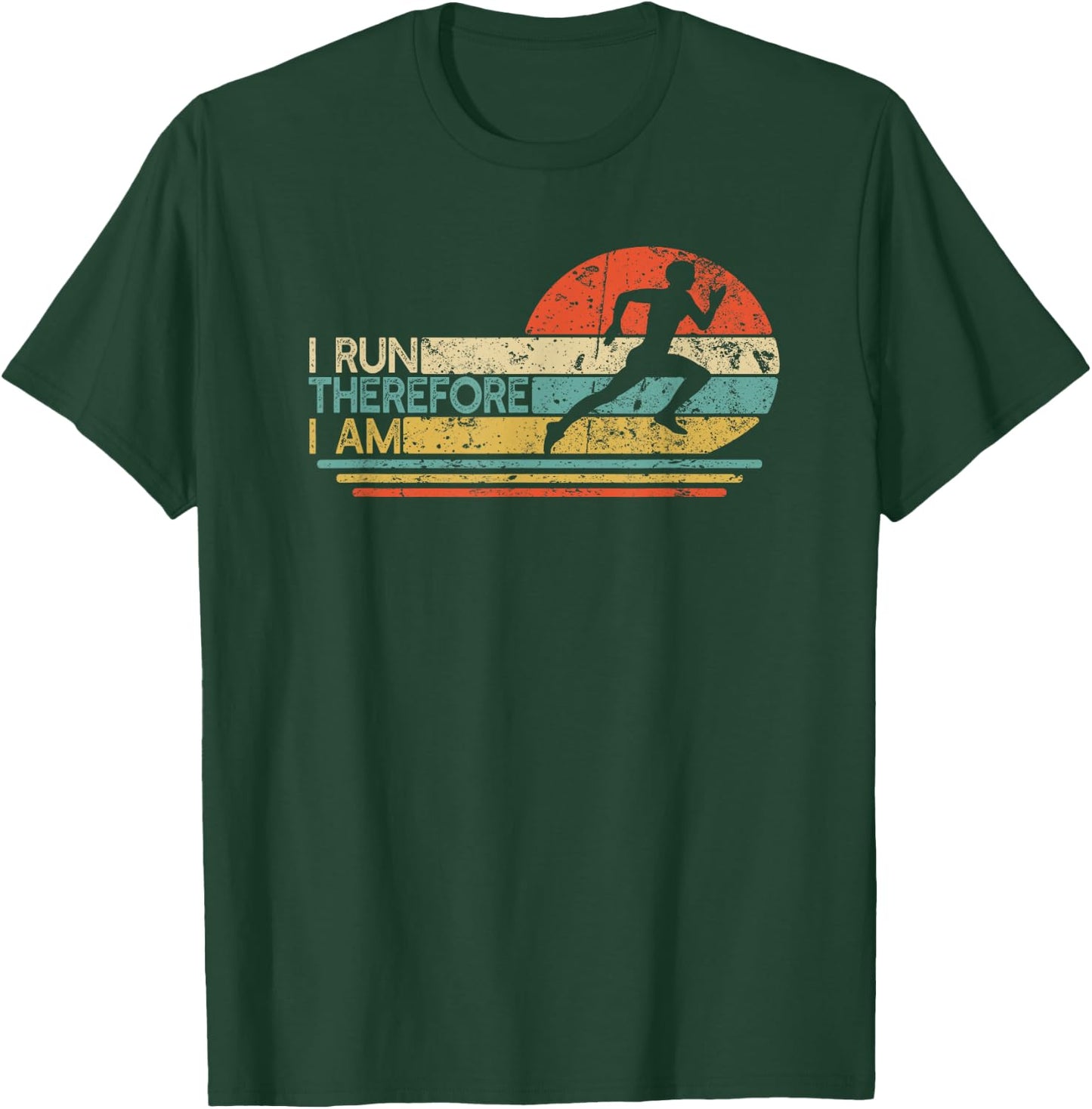 I Run Therefore I am | Track and Field Runner | Running T-Shirt - T-Shirt | Forest