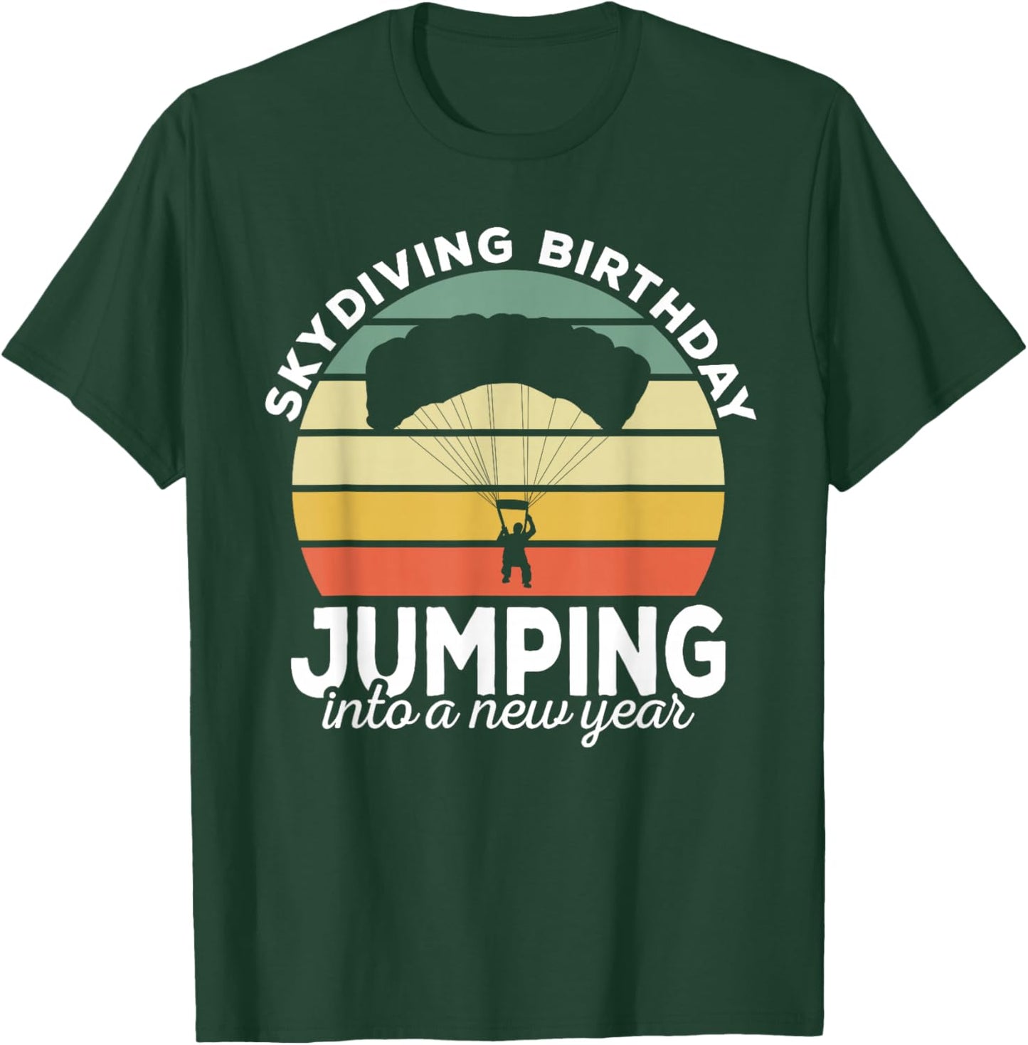Funny Skydiver Retro Designs Skydiving Birthday Parachuting Vintage Black -Adults T-Shirt - T-Shirt | Forest