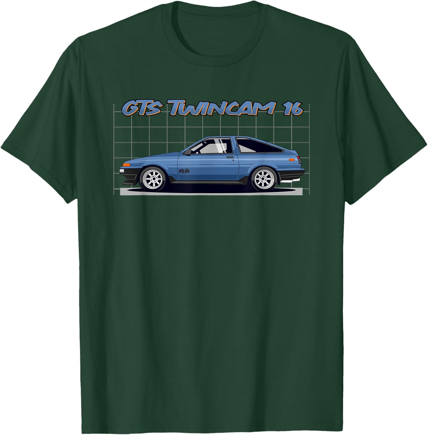 vntg-JDM 86 4AG Car Graphic T-Shirt - T-Shirt | Forest