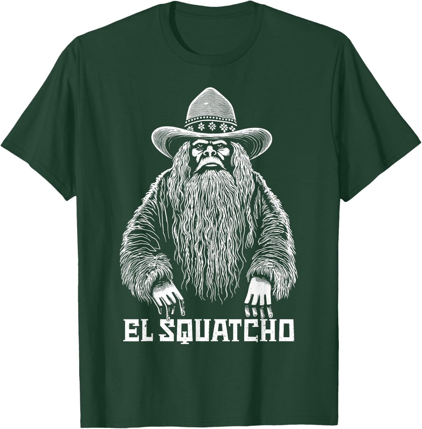 El Squatcho Cowboy Hat – Western Bigfoot Funny Sasquatch T-Shirt - T-Shirt | Forest