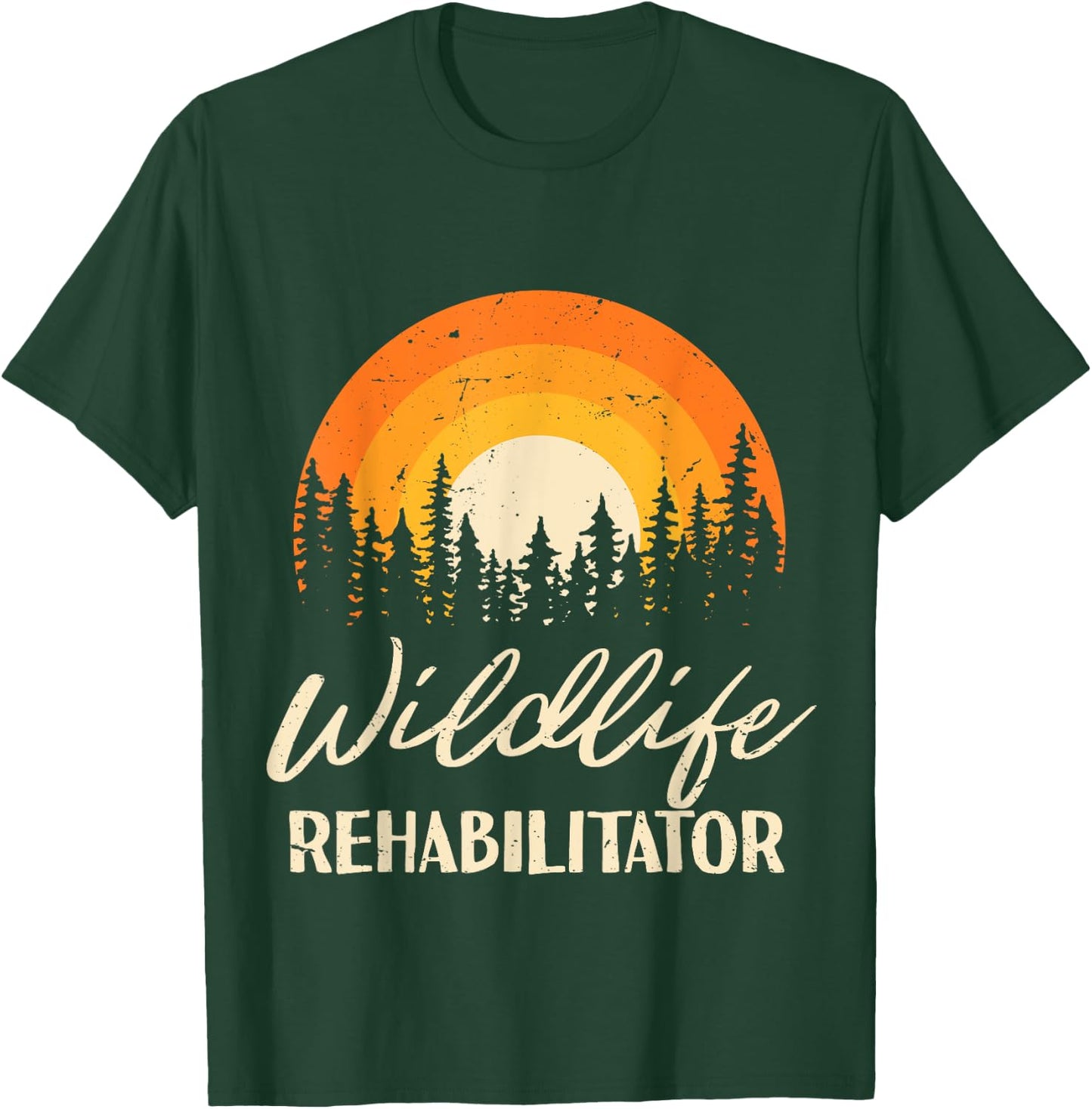 Vintage Wildlife Rehabilitator Rehabilitation Wildlife Day T-Shirt - T-Shirt | Forest