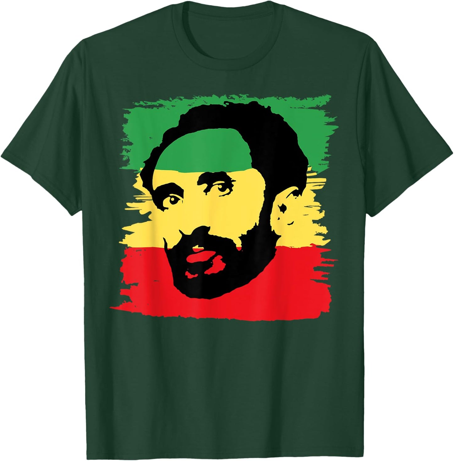 Emperor Haile Selassie Reggae Clothing & Men Rasta T-Shirt - T-Shirt | Forest