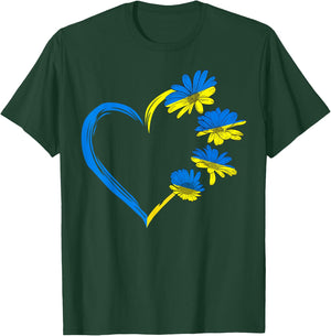 Ukraine Flag Sunflower Vintage Ukrainian Lovers Ukraine T-Shirt - T-Shirt | Forest