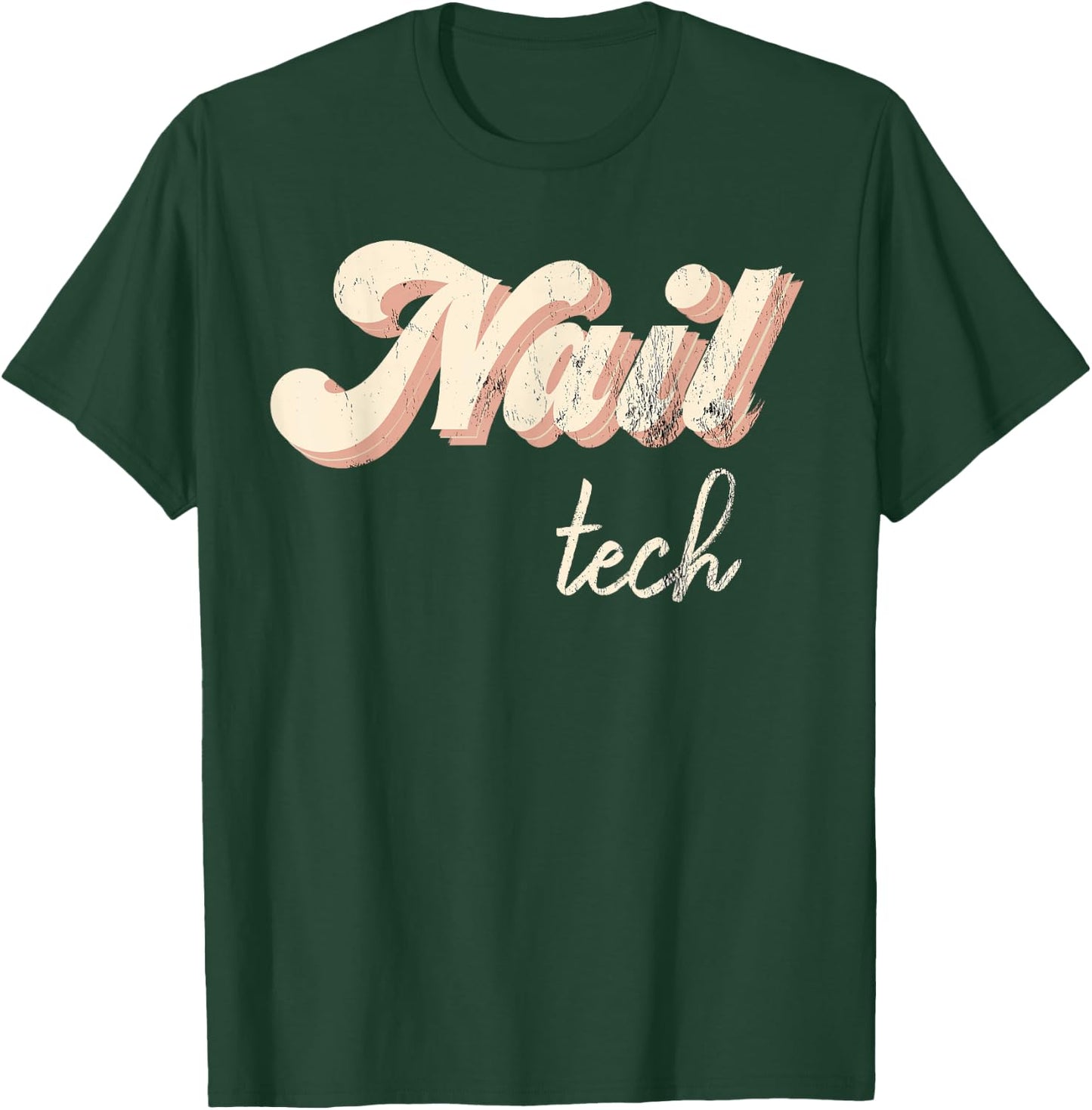 Vintage Nail Technician Retro Nail Hustler Nail Tech T-Shirt - T-Shirt | Forest