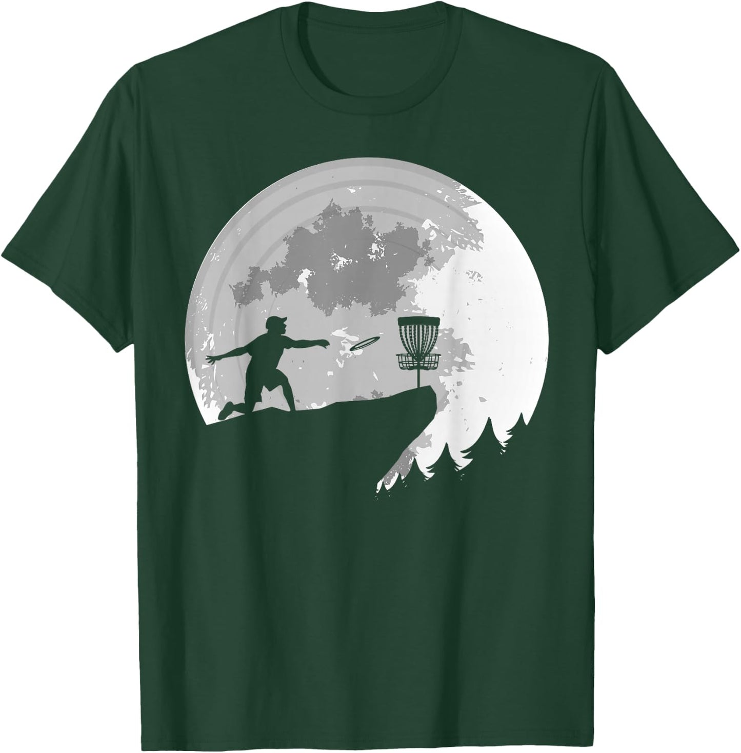 Disc Golfing Funny Full Moon Disc Golf Men T-Shirt - T-Shirt | Forest