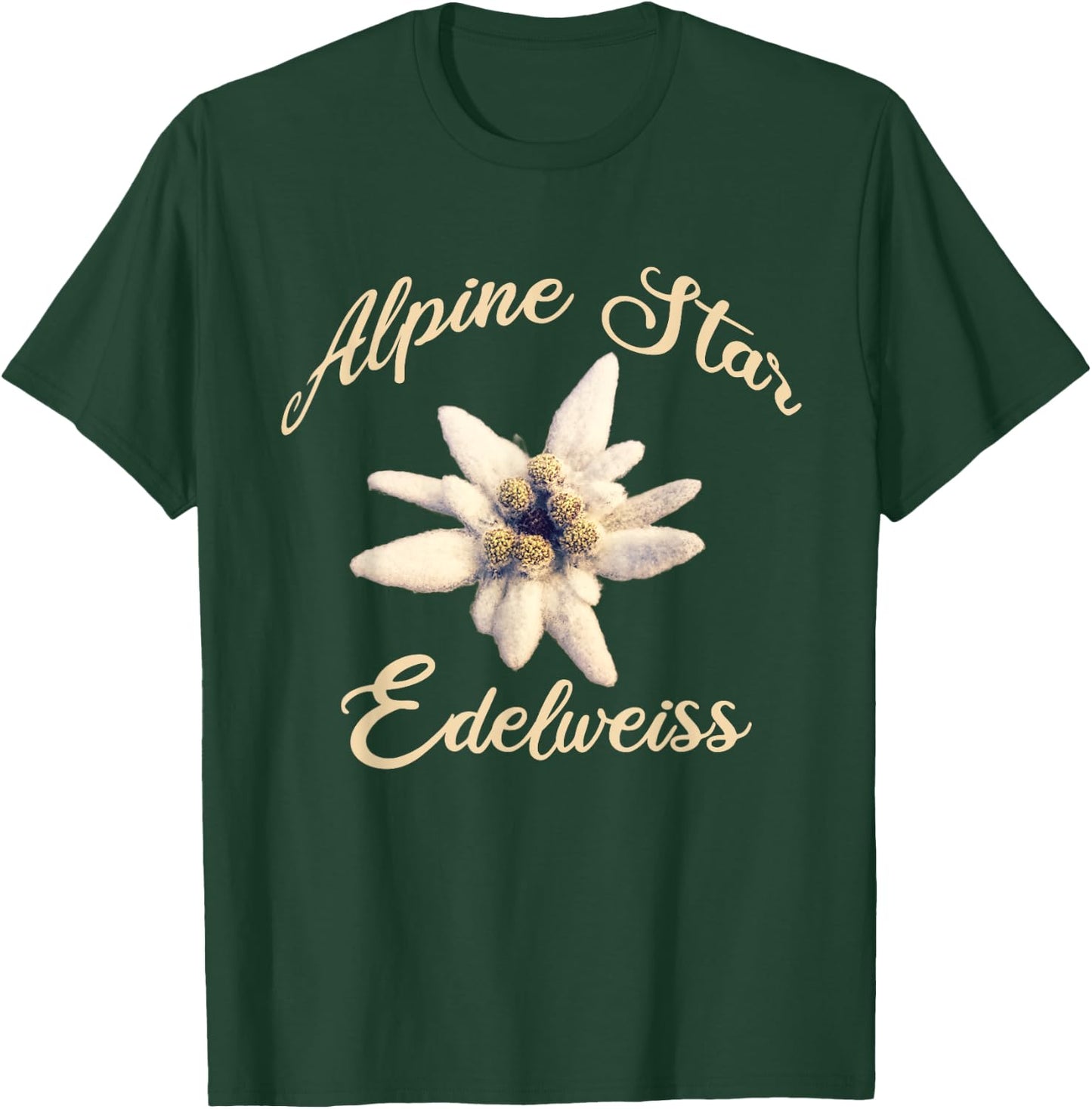 Edelweiss Alpine Star in Vintage Design T-Shirt - T-Shirt | Forest