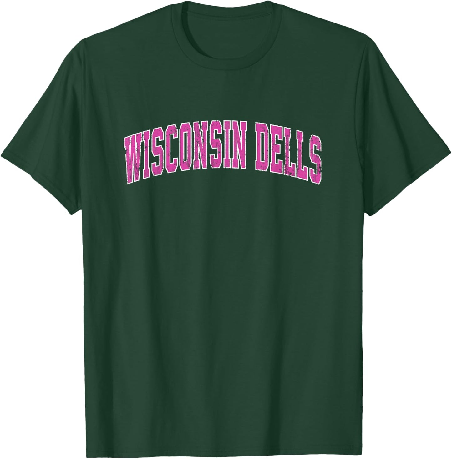 Wisconsin Dells Wisconsin WI Vintage Sports Design Pink Desi T-Shirt - T-Shirt | Forest