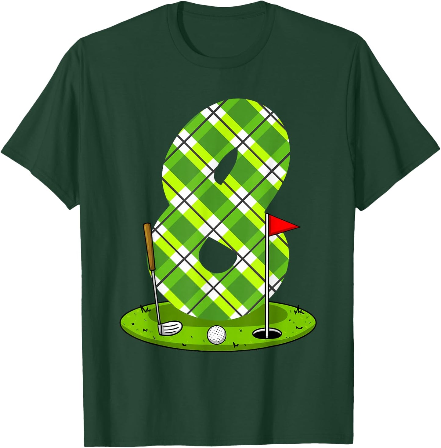 Golf Birthday Shirt For Kids 8th Birthday Party Golfer T-Shirt - T-Shirt | Forest
