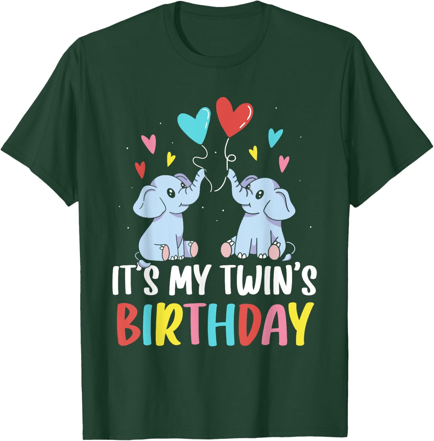 It's My Twin's Birthday Twin Cute Twins Celebrate T-Shirt - T-Shirt | Forest